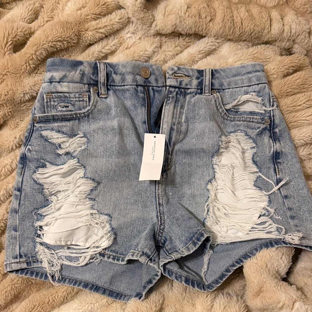Trendy Ripped Denim Jean Shorts